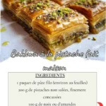 Baklava à la pistache fait maison, un dessert sucré traditionnel