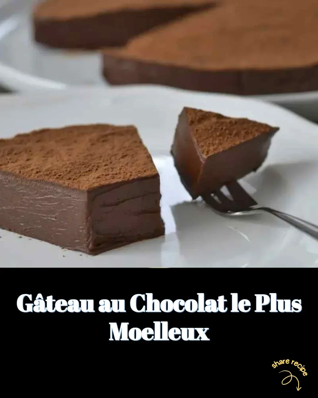Gâteau au chocolat moelleux décoré et prêt à être dégusté.