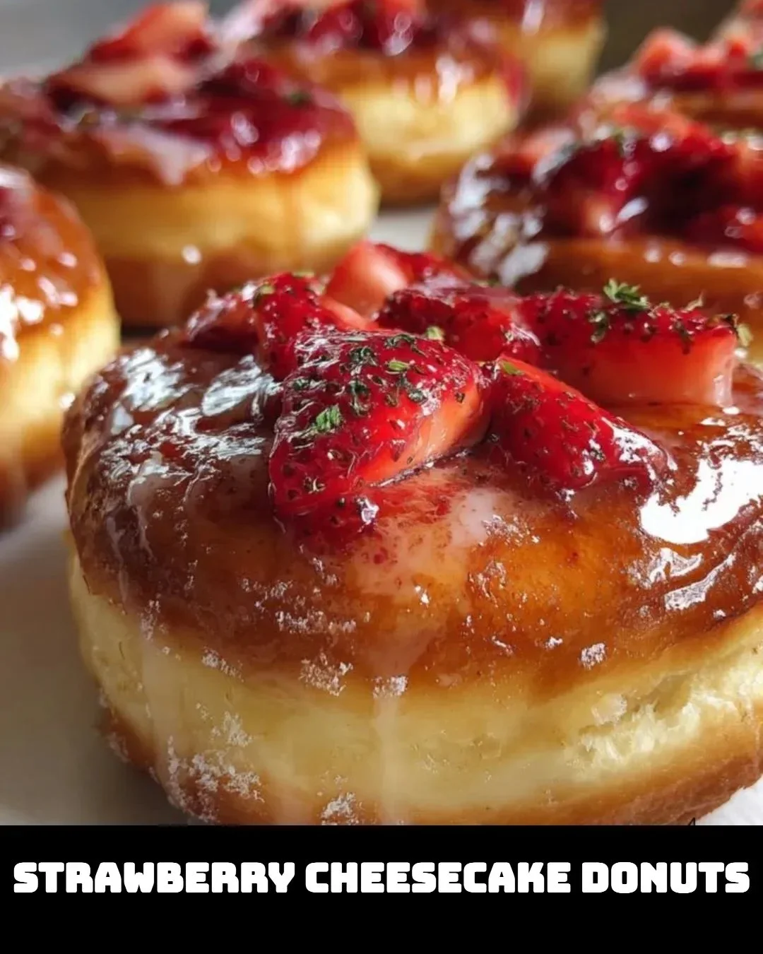 Beignets au fromage à la crème avec garniture de fraise