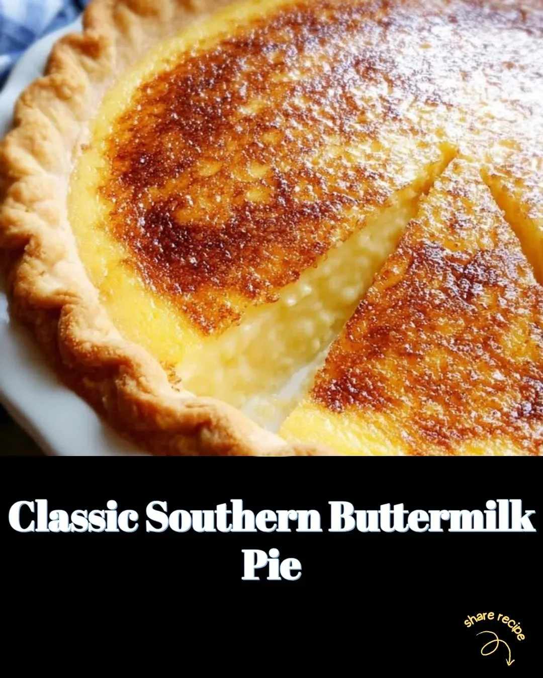 Tarte au babeurre classique du Sud, dessert sucré et crémeux fait maison.