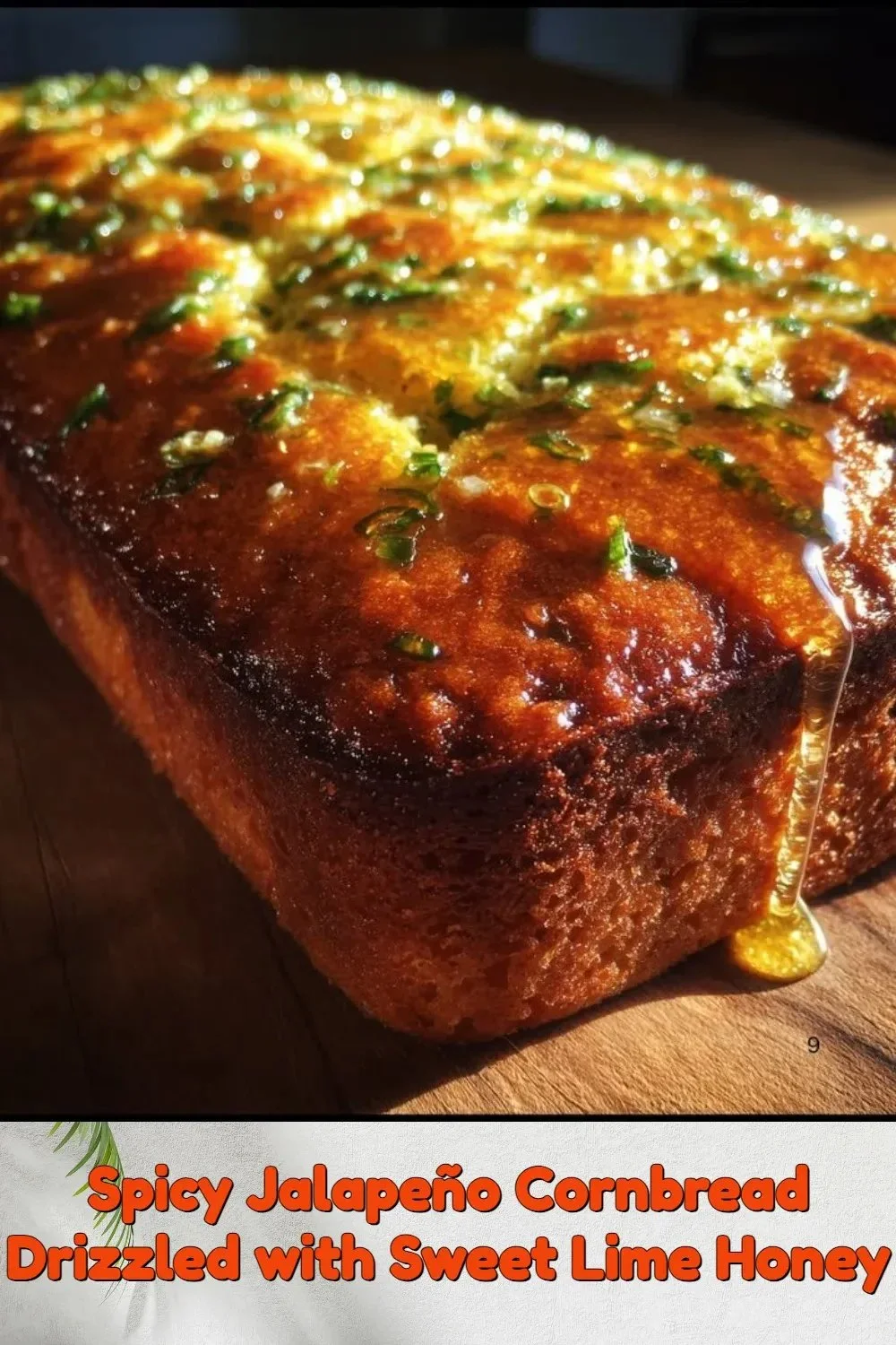 Tranche de pain de maïs épicé avec miel au citron vert