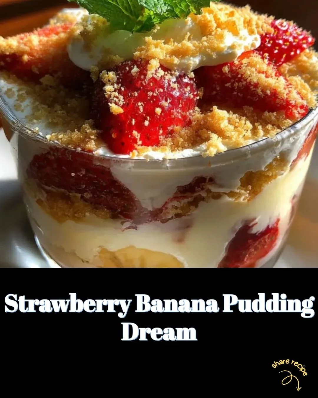 Pudding à la fraise et à la banane, dessert crémeux et fruité