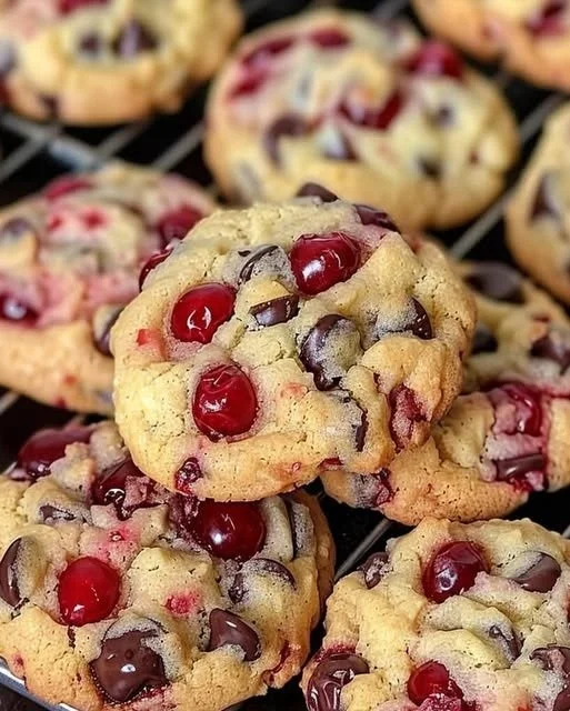 Cookies aux cerises maraschino et pépites de chocolat