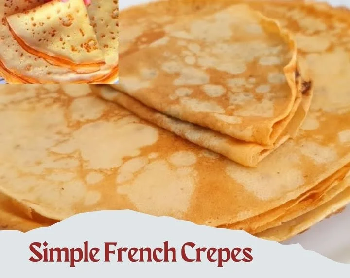 Recette de crêpes françaises simples et délicieuses sur une assiette