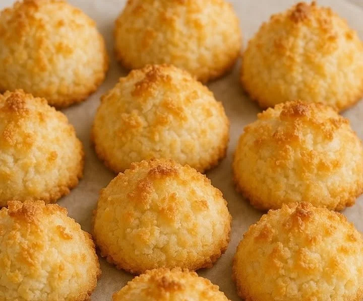 Croquants à la noix de coco frais et croustillants sur une assiette