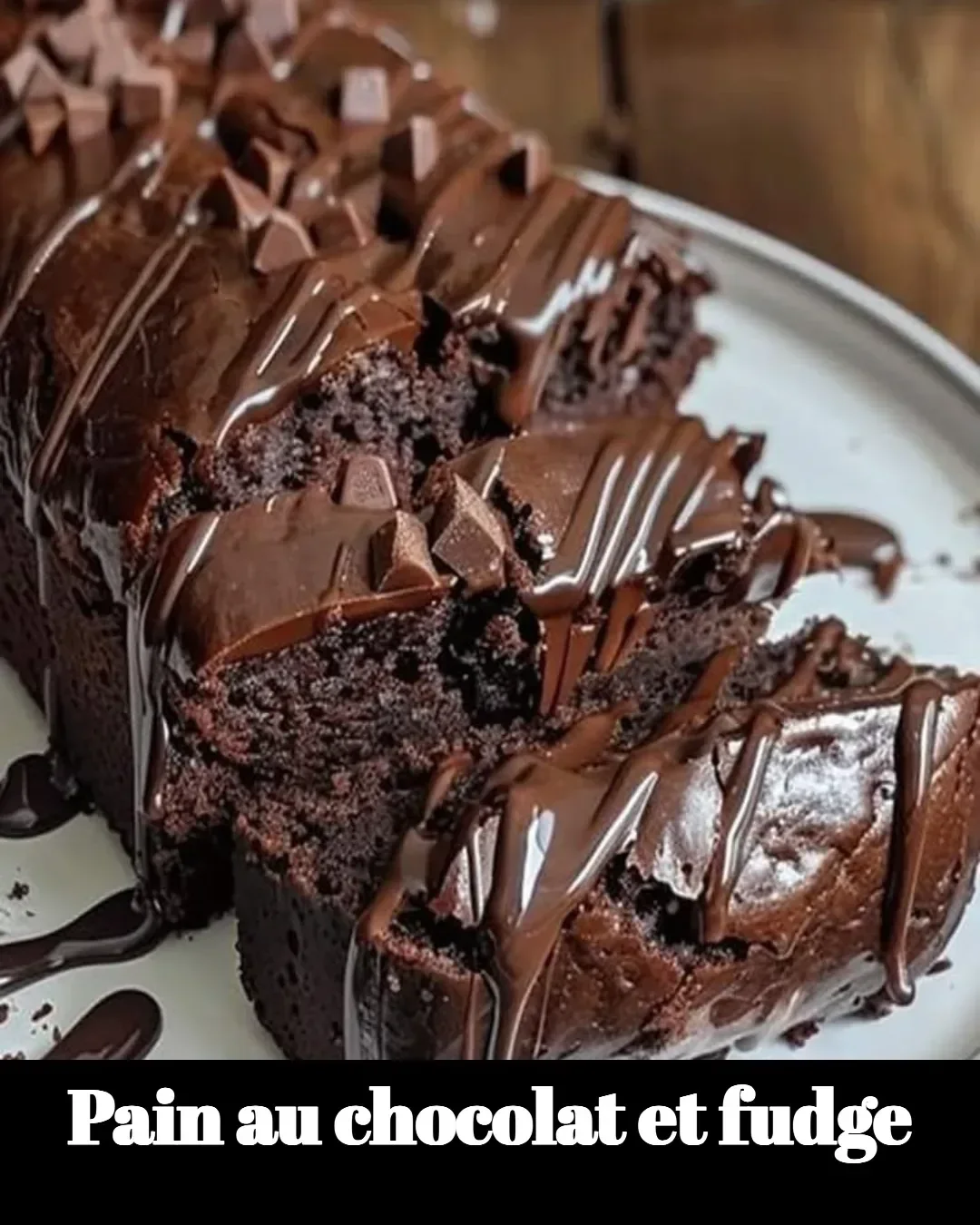 Pain au chocolat gourmand avec une touche de fudge riche et crémeux