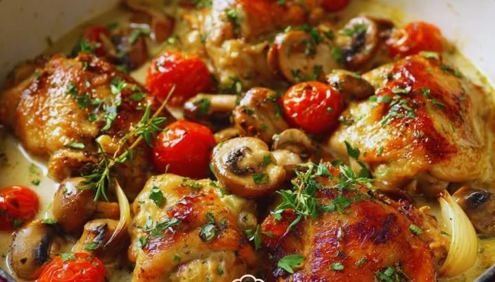 Recette de Poulet Chasseur Traditionnel avec poulet et champignons