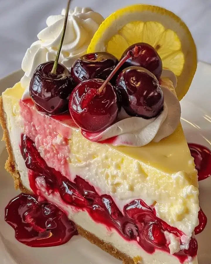 Cheesecake aux cerises et au citron, un dessert délicieux et rafraîchissant