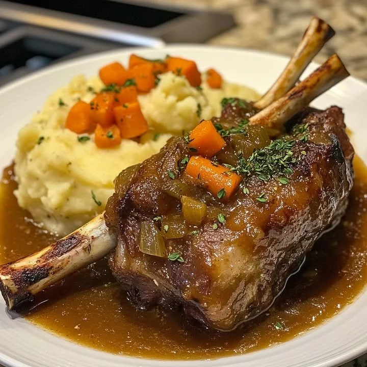 Sauté d'Agneau avec Purée de Pommes de Terre Crémeuse, un plat savoureux et délicat.