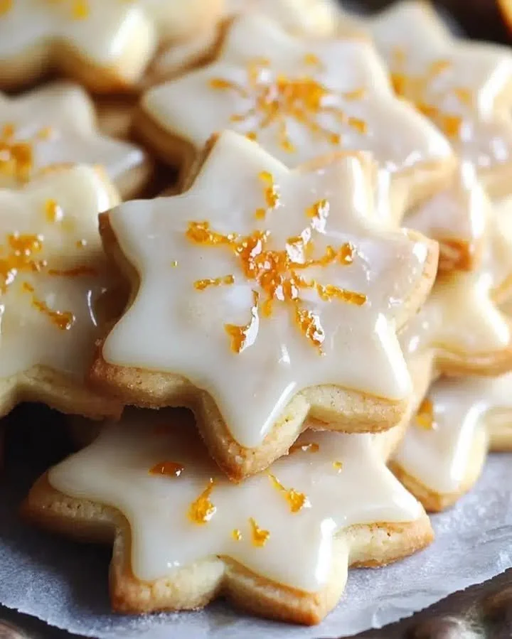 Biscuits sésame cardamome avec glaçage à l'orange, sucrerie savoureuse et parfumée