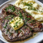 Steak au Beurre d'Herbes au Citron avec Purée de Pommes de Terre Fluffy