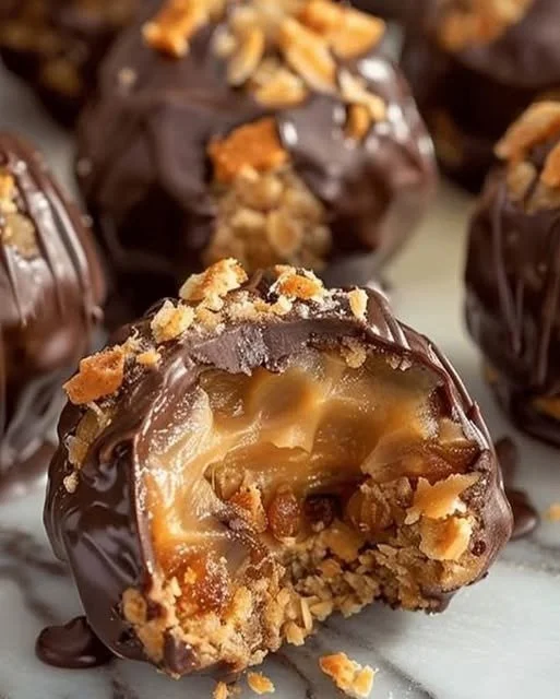 Truffes no-bake au beurre de cacahuète et caramel