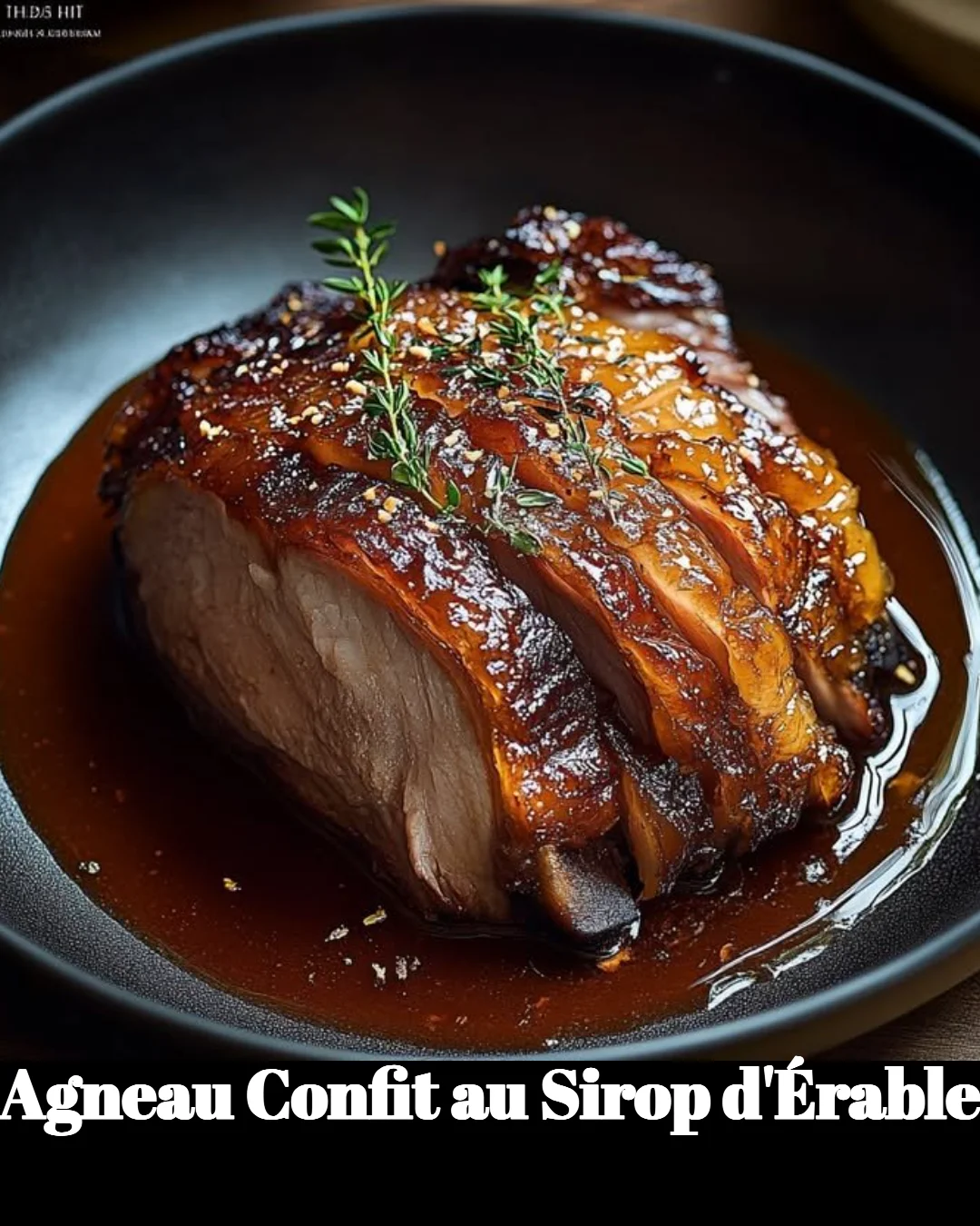 Agneau confit au sirop d'érable, plat savoureux et réconfortant.