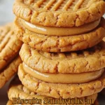 Biscuits sandwichs au beurre de cacahuète prêts à déguster.