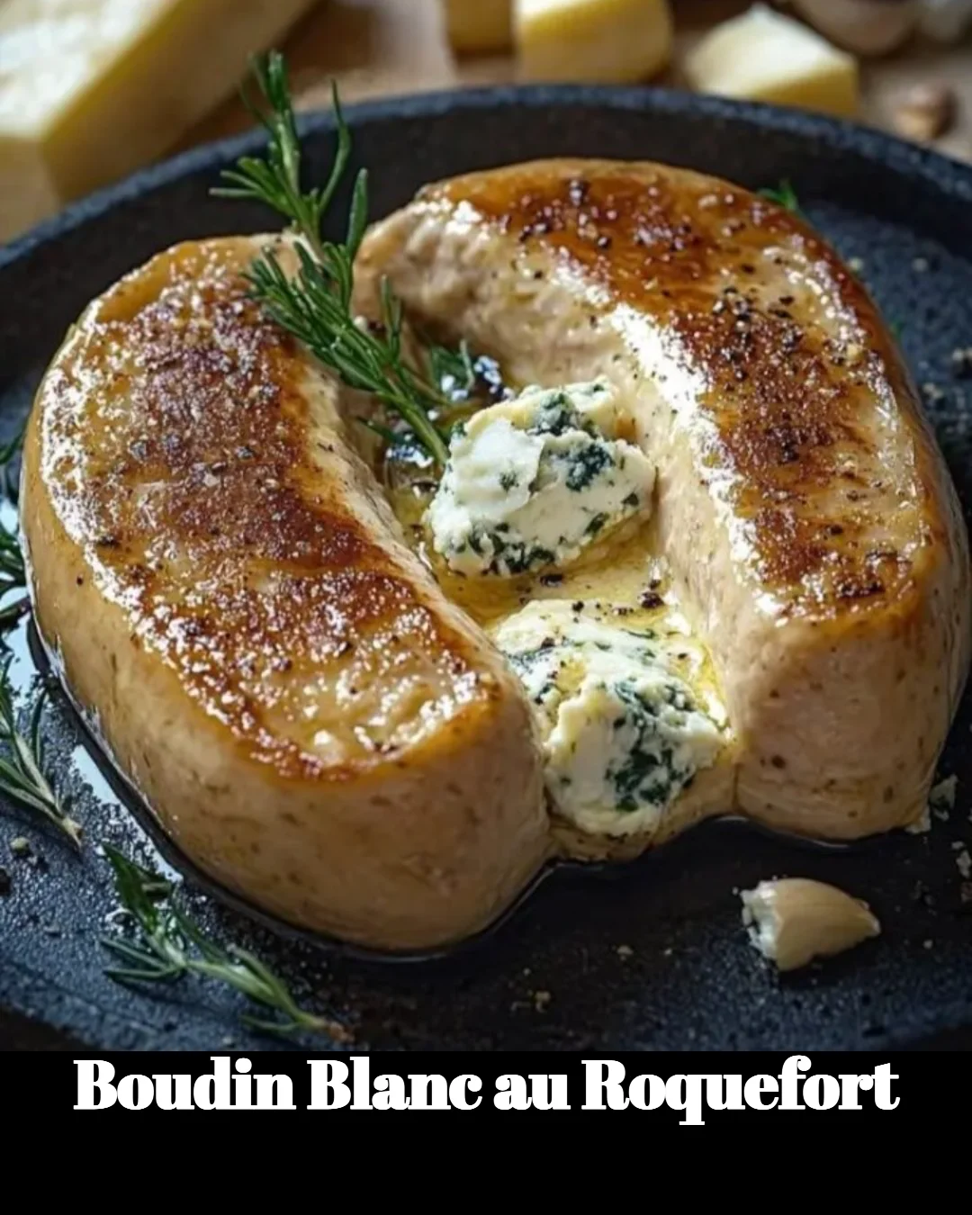 Boudin Blanc au Roquefort, plat savoureux et raffiné français