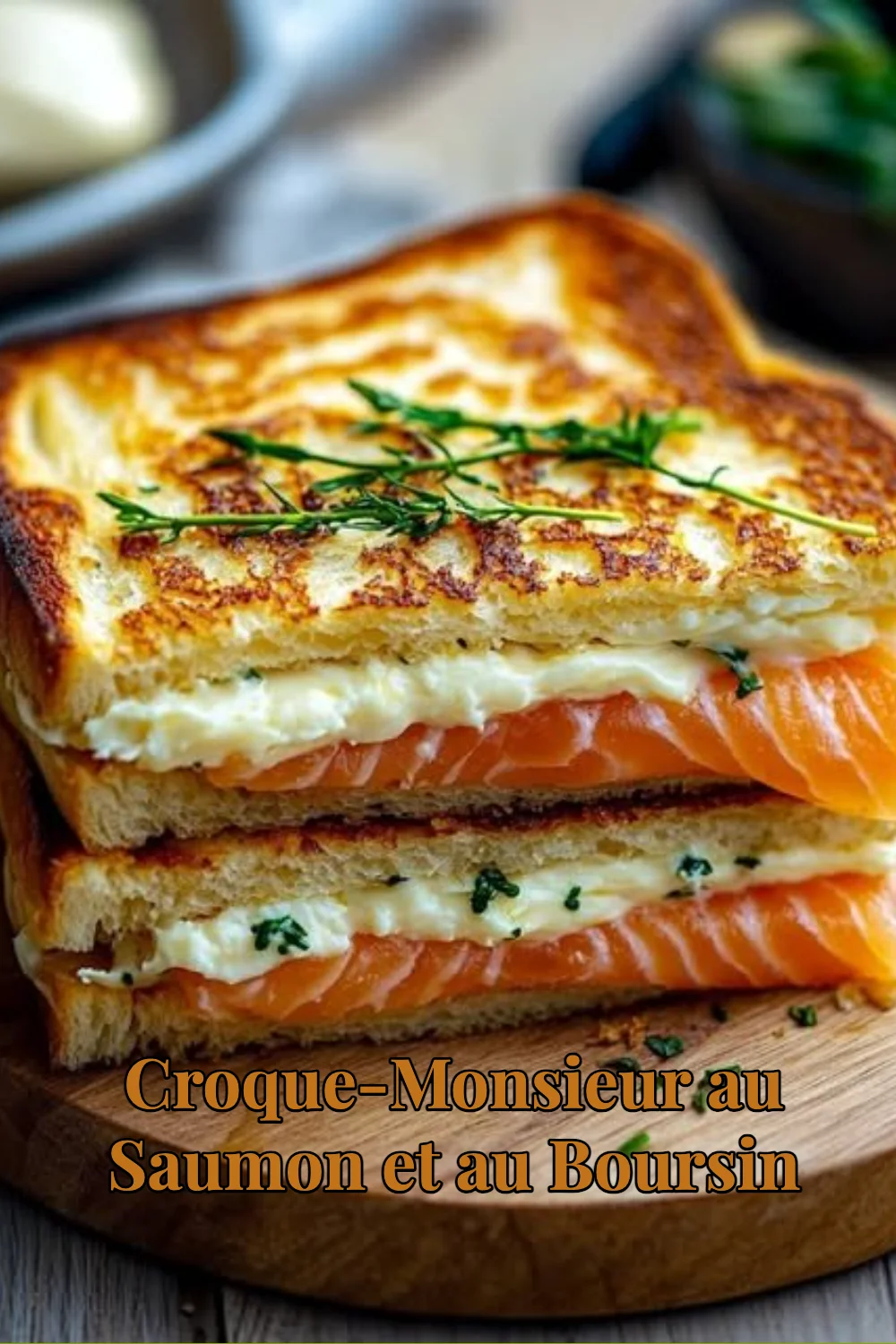 Recette de Croque-Monsieur au Saumon et au Boursin, un plat français savoureux.