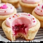 Cups de biscuits au sucre à la fraise élégants et appétissants