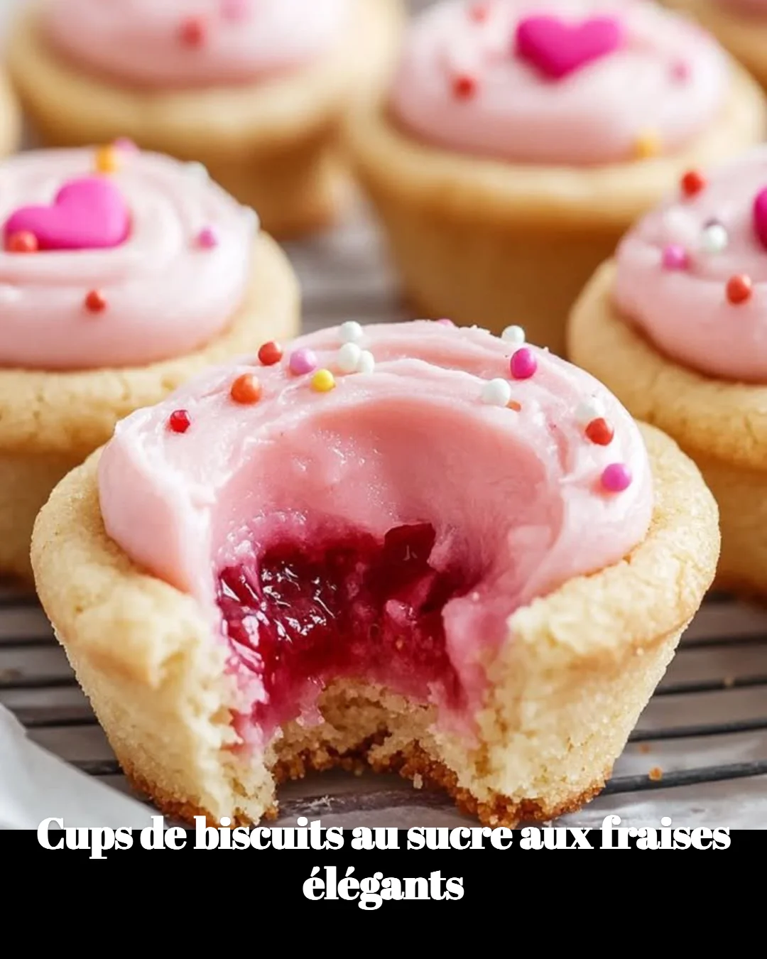 Dessert élégant : Cups de biscuits au sucre aux fraises