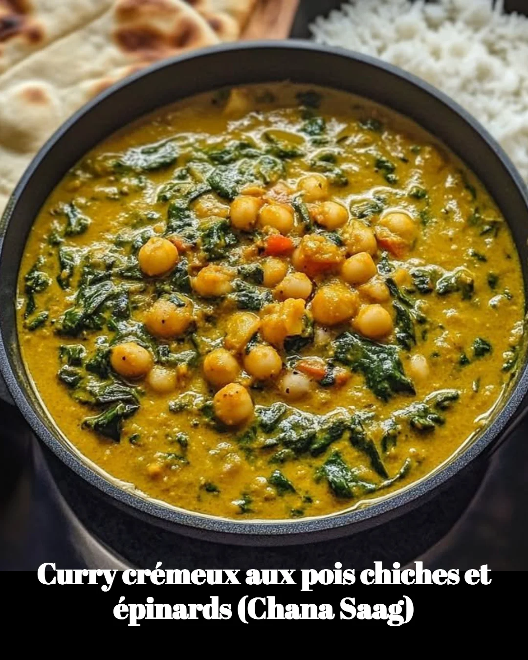 Curry crémeux aux pois chiches et épinards, plat savoureux et réconfortant