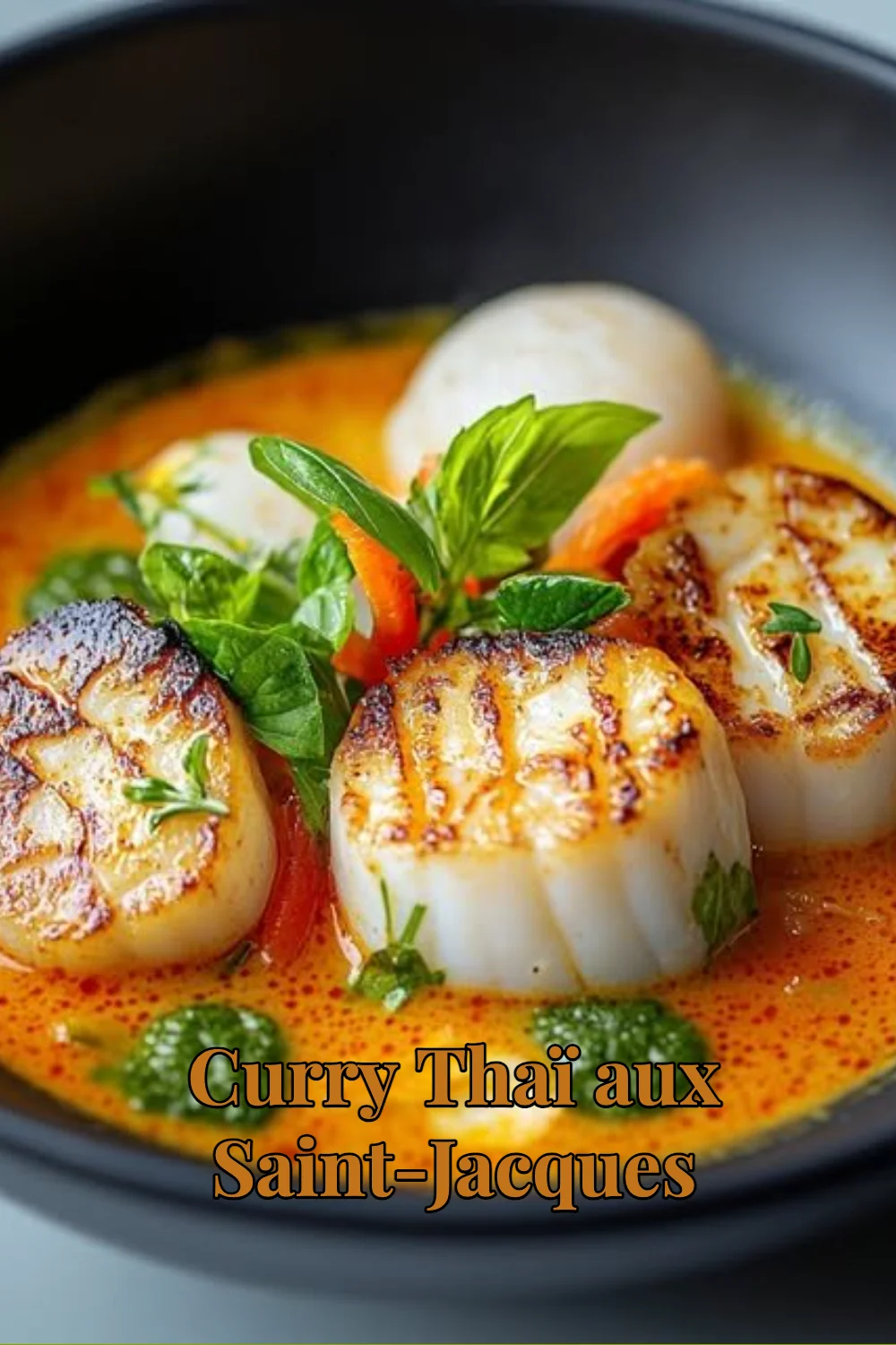 Curry Thaï aux Saint-Jacques, plat savoureux rempli de saveurs exotiques.