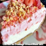 Gâteau au fromage croustillant aux fraises, un dessert délicieux et appétissant