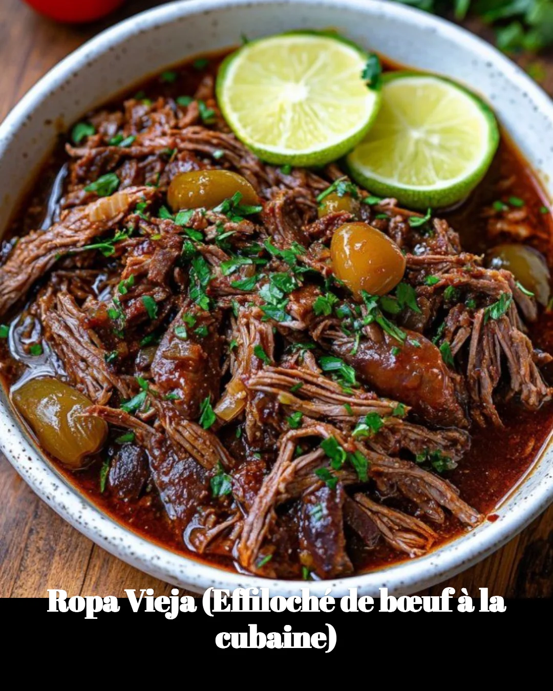 Ropa Vieja, effiloché de bœuf à la cubaine, plat traditionnel savoureux