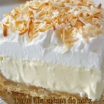 Tarte à la crème de noix de coco de grand-mère garnie de noix de coco râpée