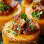 Verrines gourmandes de butternut avec chorizo et lard croustillant