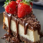 Cheesecake aux fraises et chocolat, dessert crémeux et gourmand