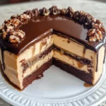 Photographie d'un gâteau cheesecake au caramel tortue, avec une texture crémeuse et une présentation appétissante.