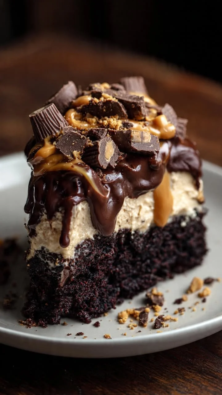 Gâteau Débarqué au Beurre de Cacahuète avec décoration gourmande