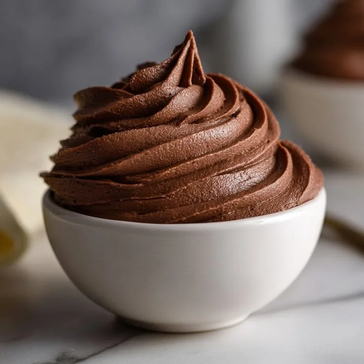 Glaçage au chocolat crémeux sur un dessert