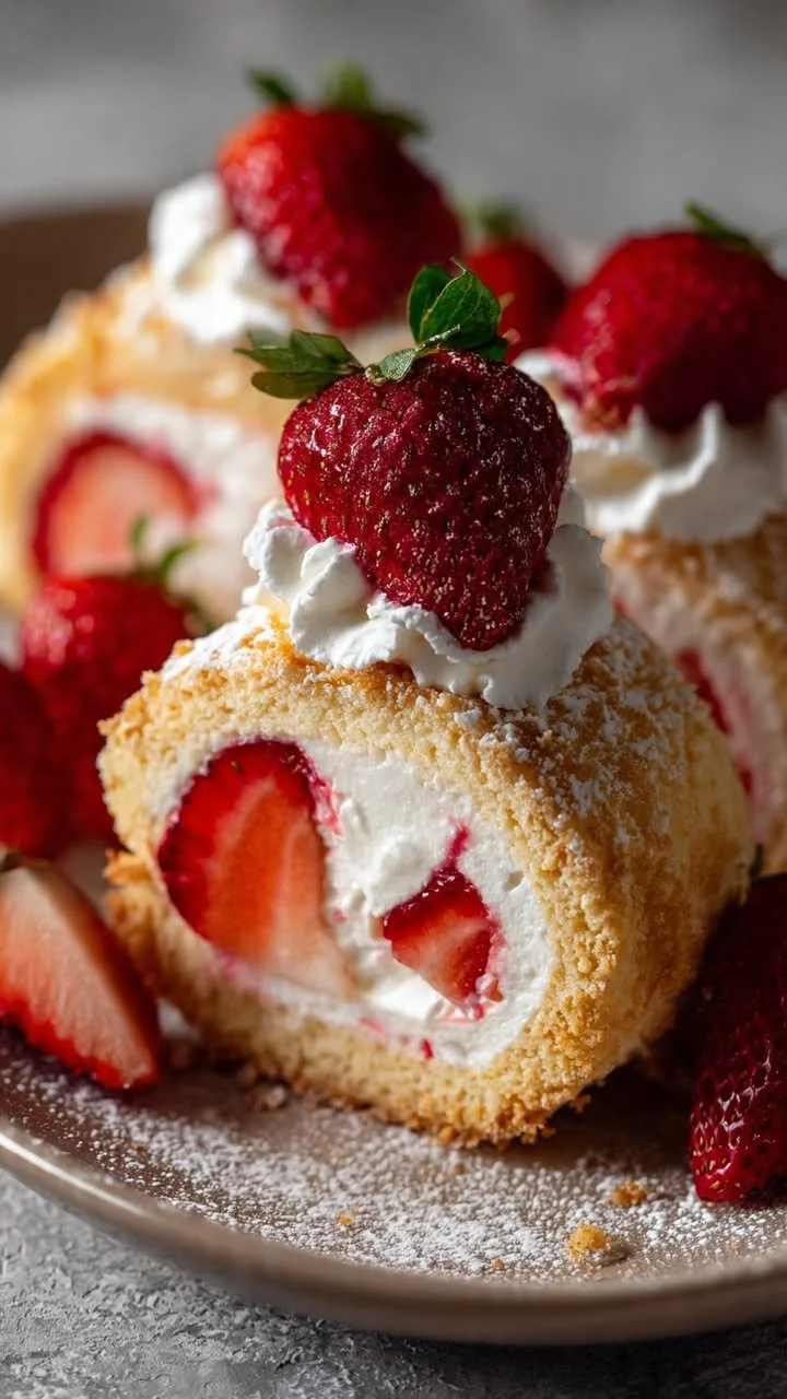 Roulés de cheesecake aux fraises frais et gourmands