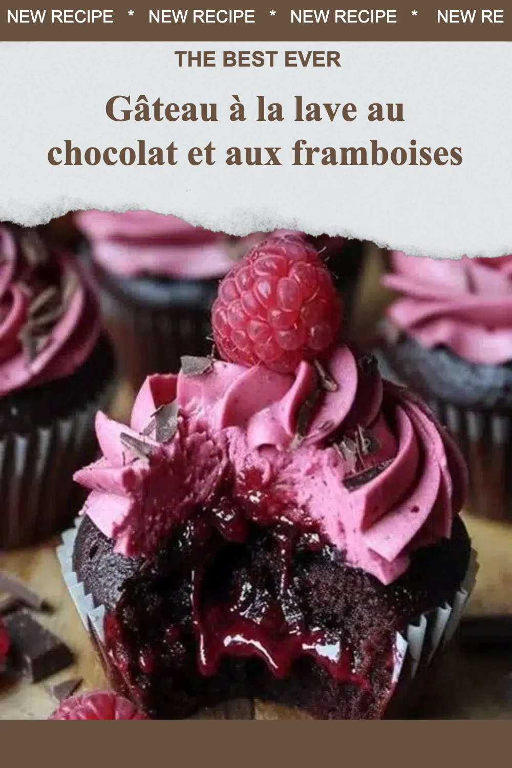 Gâteau au chocolat à la lave avec framboises sur assiette élégante