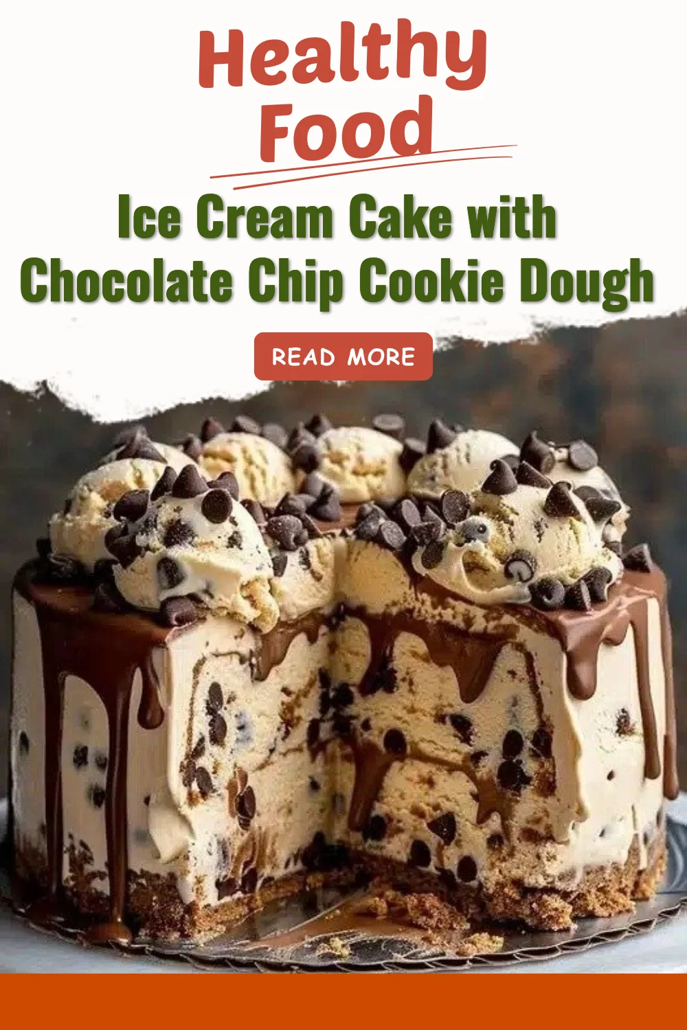 Gâteau glacé avec pâte à cookies et pépites de chocolat